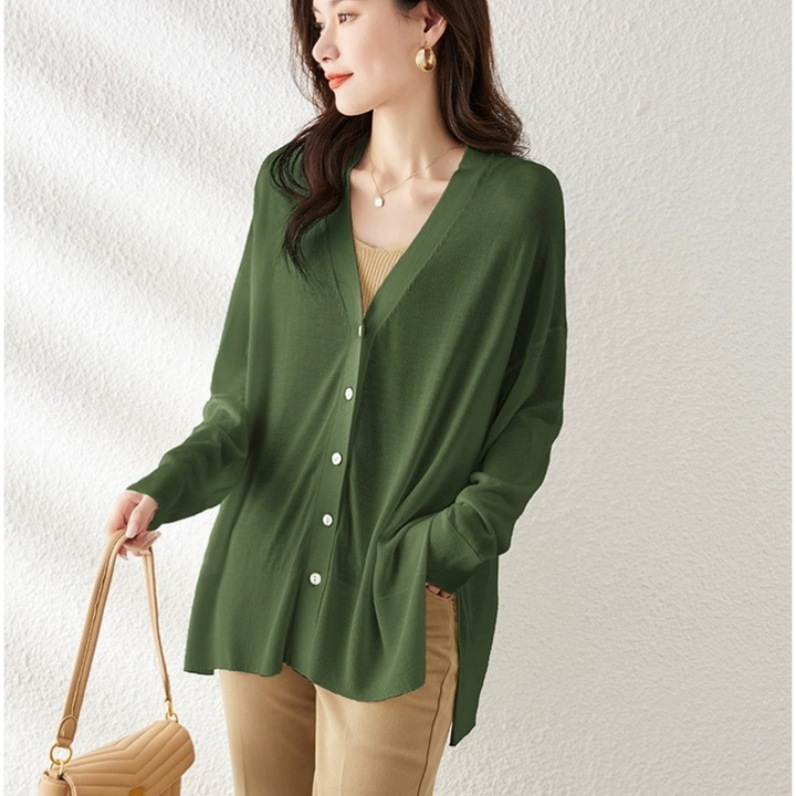 ★ゆる可愛リラックス感♪透け感が上品な万能シアーカーディガン★