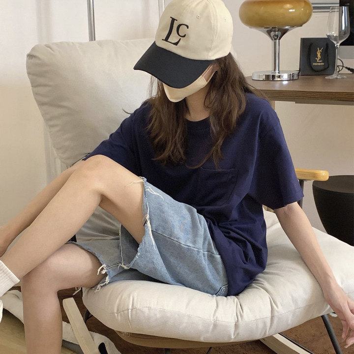 ★楽ちん可愛いが叶う♪胸ポケット付き無地Tシャツで大人カジュアルをアップデート！★