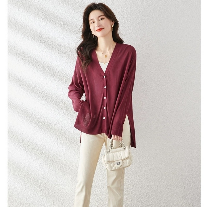 ★ゆる可愛リラックス感♪透け感が上品な万能シアーカーディガン★